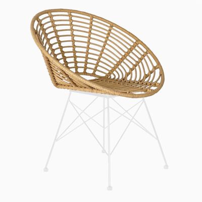 METAL SYNTHETIC RATTAN CHAIR 72X64X78 BROWN MB192455