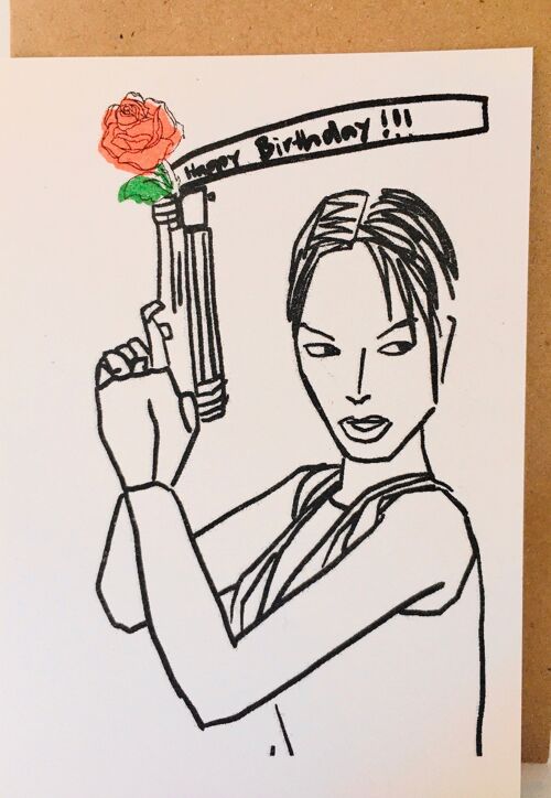 Karte Lara Croft Happy Birthday