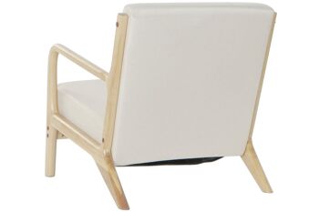FAUTEUIL MDF POLYESTER 65X77X73 COUSSIN BEIGE MB198899 6