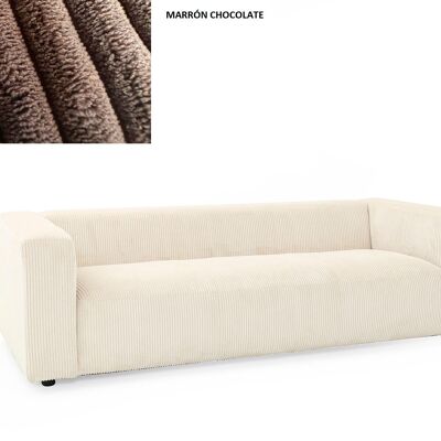 SOFA POLIESTER 224X95,5X66,5 MARRON MB211717