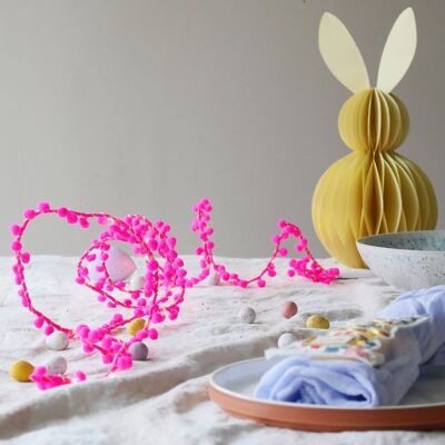 Easter Pink Pom Pom Fairy Lights