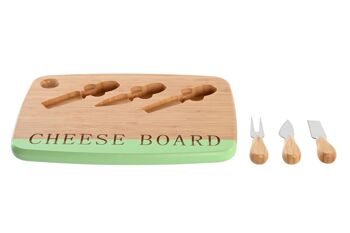 PLANCHE A DECOUPER SET 4 BAMBOU 33,5X24X2 FROMAGE 3 ASSORTIMENTS. PC202776 4