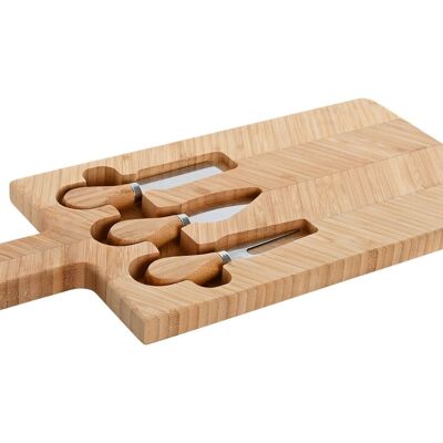 ENSEMBLE DE 4 PLANCHES À DÉCOUPER INOX BAMBOU 41X18,3X2 FROMAGE PC212760