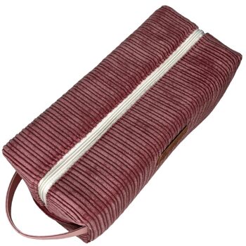 Trousse nomade M, "Velours" rose 3