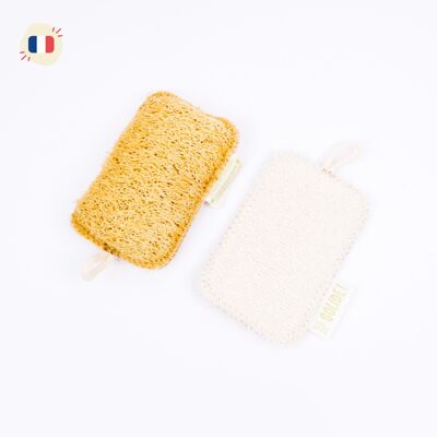 L'éponge en coton bio et loofah