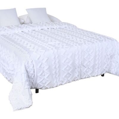 POLYESTER BEDSPREAD 240X260 FILLING 150 GSM. WHITE TX213575