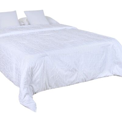 POLYESTER BEDSPREAD 240X260 FILLING 150 GSM. WHITE TX213585