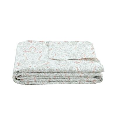 POLYESTER BEDSPREAD 240X260X1 285 GSM, FLORAL EMBROIDERY TX207521