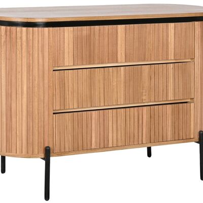Commode à tiroirs en métal Paulownia 110x39x70 Naturel MB208700