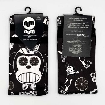 Chaussettes unisexe LOCO MONKY COCO LOCO Noir 1