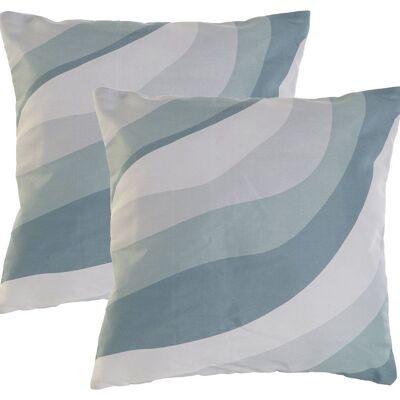 JEU DE COUSSIN 2 POLYESTER 45X5X45 500 GR, VAGUES TX209090