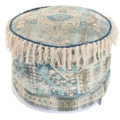 CUSCINO PAVIMENTO COTONE 40X40X40 FRANGE BLU TX201047