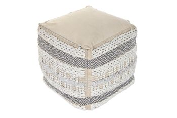 COUSSIN DE SOL COTON 50X50X50 2750 GR, RAYURES BLANCHES LD193921 4