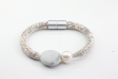Lanzarote  Armband Perle/Kiesel weiß