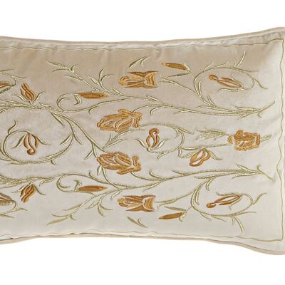 POLYESTER CUSHION 50X10X30 500 GR, EMBROIDERED FLOWERS TX200921