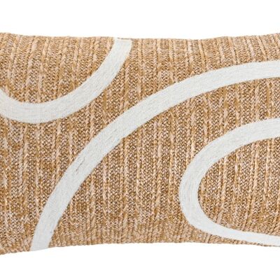 POLYESTER CUSHION 50X15X30 380 GR. NATURAL EMBROIDERY TX210218