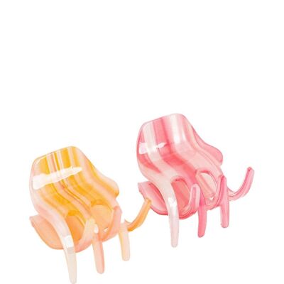 Mini-Multipack-Clips aus Kunstharz in Pink und Orange