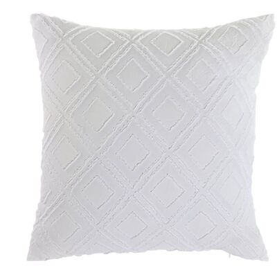POLYESTER CUSHION 45X45X45 420 GR. WHITE EMBROIDERY TX210261
