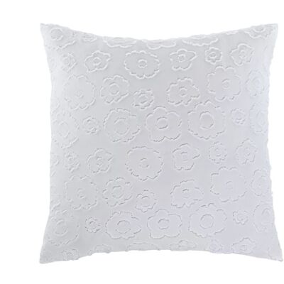 POLYESTER CUSHION 45X45X45 420 GR. WHITE EMBROIDERY TX210266