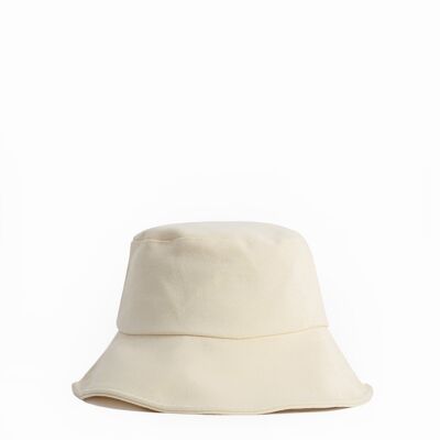Cappello da pescatore in tela riciclata in bianco sporco