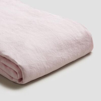 Blush Pink Linen Duvet Cover - Double