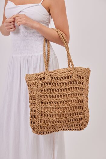 Sac fourre-tout tissé en naturel 1