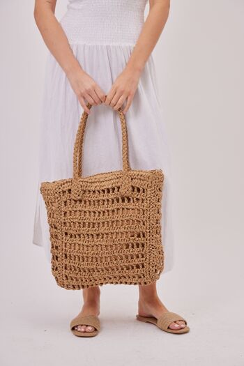 Sac fourre-tout tissé en naturel 3