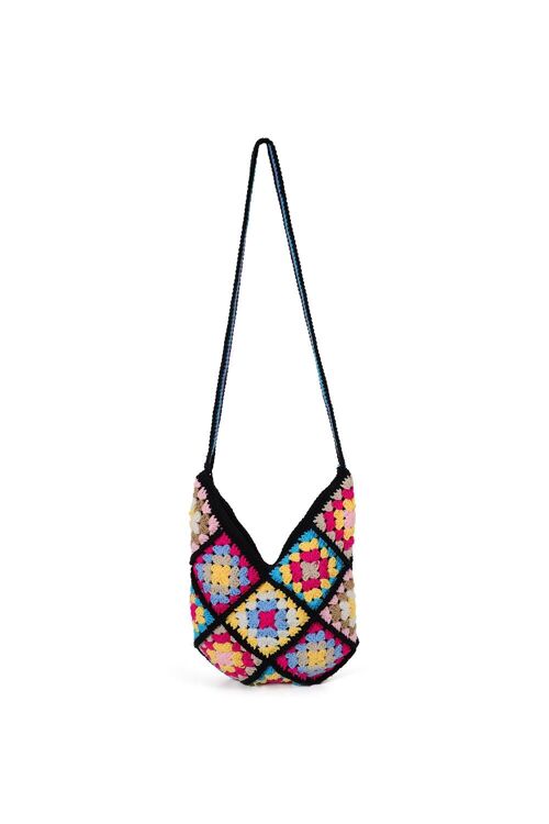 Crochet Crossbody Bag in Multi-Coloured