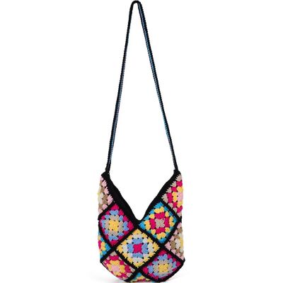 Crochet Crossbody Bag in Multi-Coloured