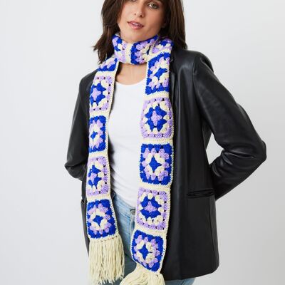 Flower Patch Crochet Scarf in Multicolour