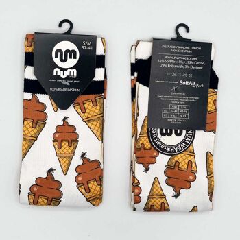 NUM WEAR Chaussettes Mixte ICE CREAM Blanc 1