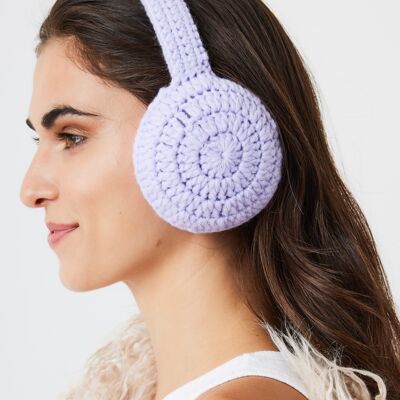 Crochet Earmuffs in Lilac