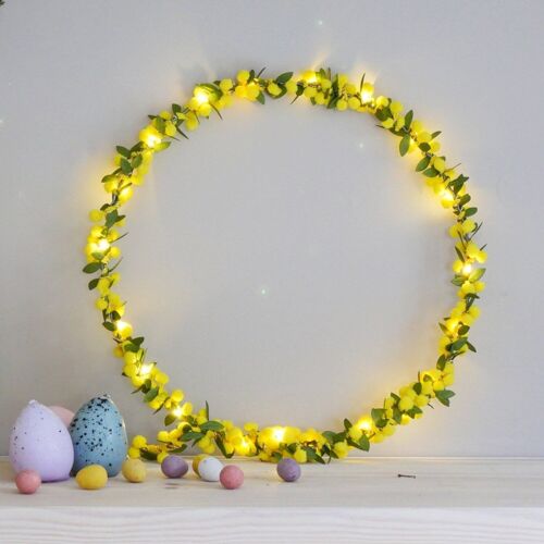 Floral Easter Light Up Wreath