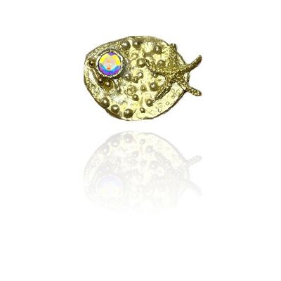 Anillo DUBROVNIK GLOW Pez y Estrella de Mar con cristal - ajustable