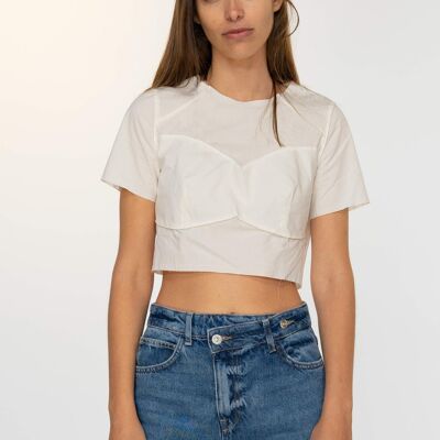 Weißes Crop-Top