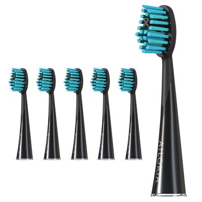 SHINE BRIGHT - Extra Clean replacement brush heads set of 6 - black