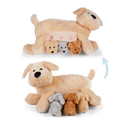 Mamanimals ensemble de peluches maman chien et bébés