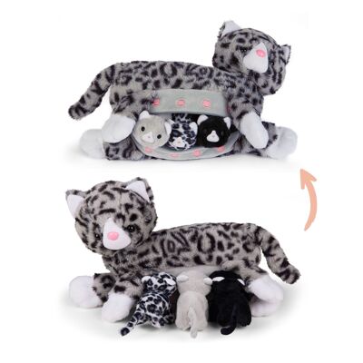 Mamanimals cuddly toy set mom cat and babies