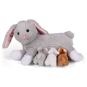 Mamanimals ensemble de peluches maman lapin et bébés 2