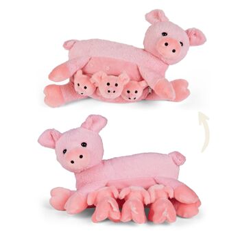 Ensemble peluche Mamanimals Maman Cochon et bébés 1