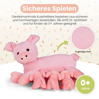 Ensemble peluche Mamanimals Maman Cochon et bébés 7