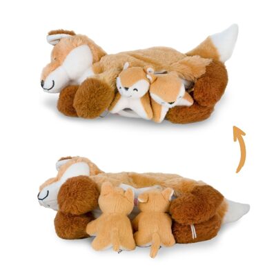 Mamanimals cuddly toy set Mama fox and babies