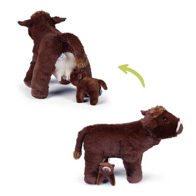 Mamanimals cuddly toy set mom cow and baby
