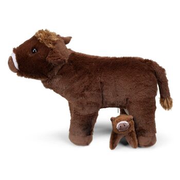 Mamanimals ensemble de peluches maman vache et bébé 2