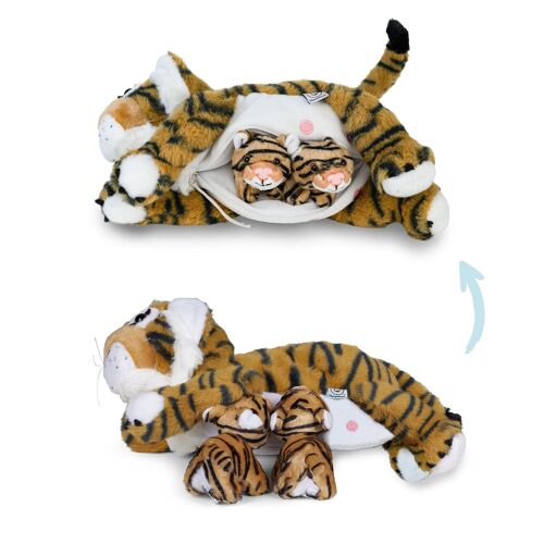 Mamanimals Kuscheltier Set Mama Tiger und Babys