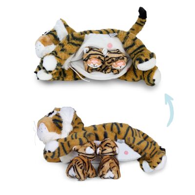Mamanimals cuddly toy set Mama Tiger and babies