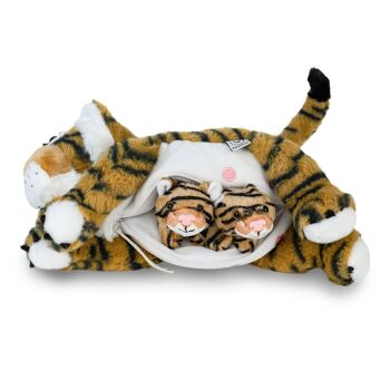 Mamanimals ensemble de peluches Mama tigre et bébés 4