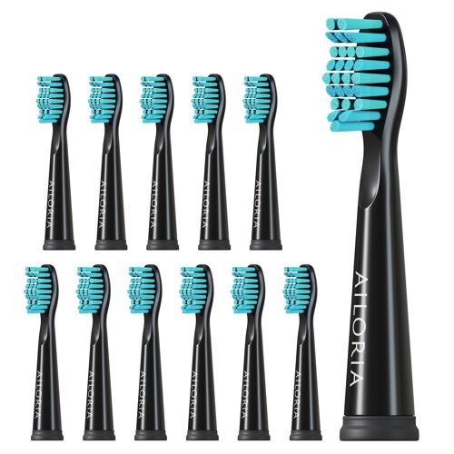 FLASH TRAVEL / PRO SMILE - Replacement brush heads set of 12 - black