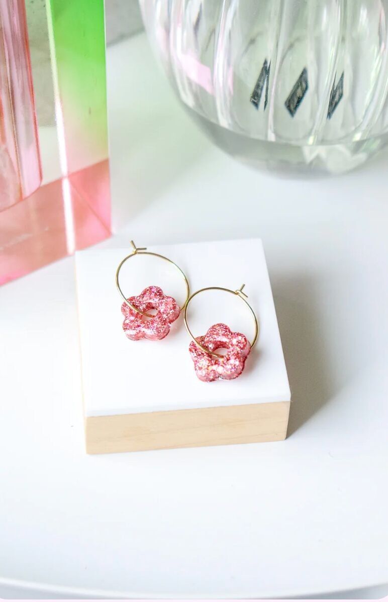 Isa S Pfirsich-Goldohrringe