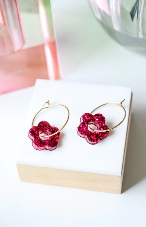 Boucles d'oreilles Isa S Fuchsia